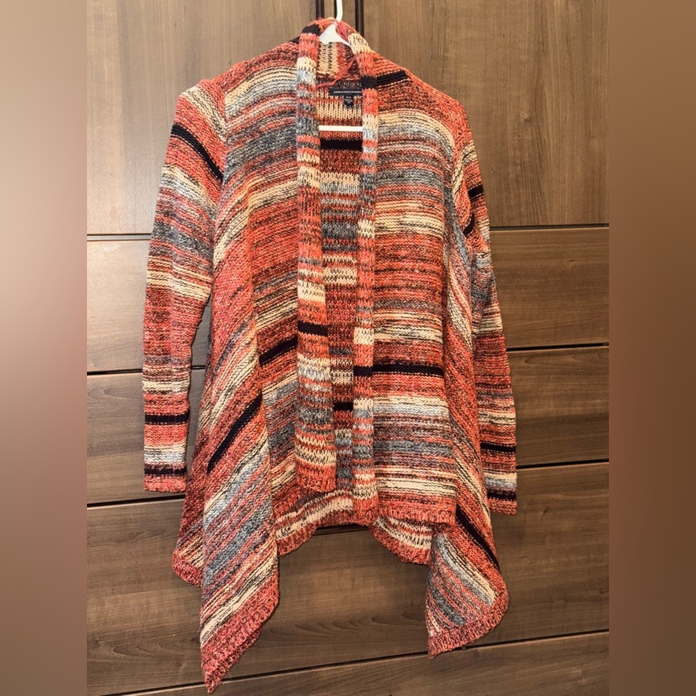 Earthy colored cotton blend cardigan